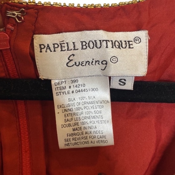 Papell Boutique Silk Beaded Short Sleeve Blouse - Picture 5 of 7